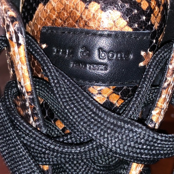 Rag & Bone Army Hi top Snake Embossed leather women's sneakers US 7.5/ 38 - Picture 2 of 7